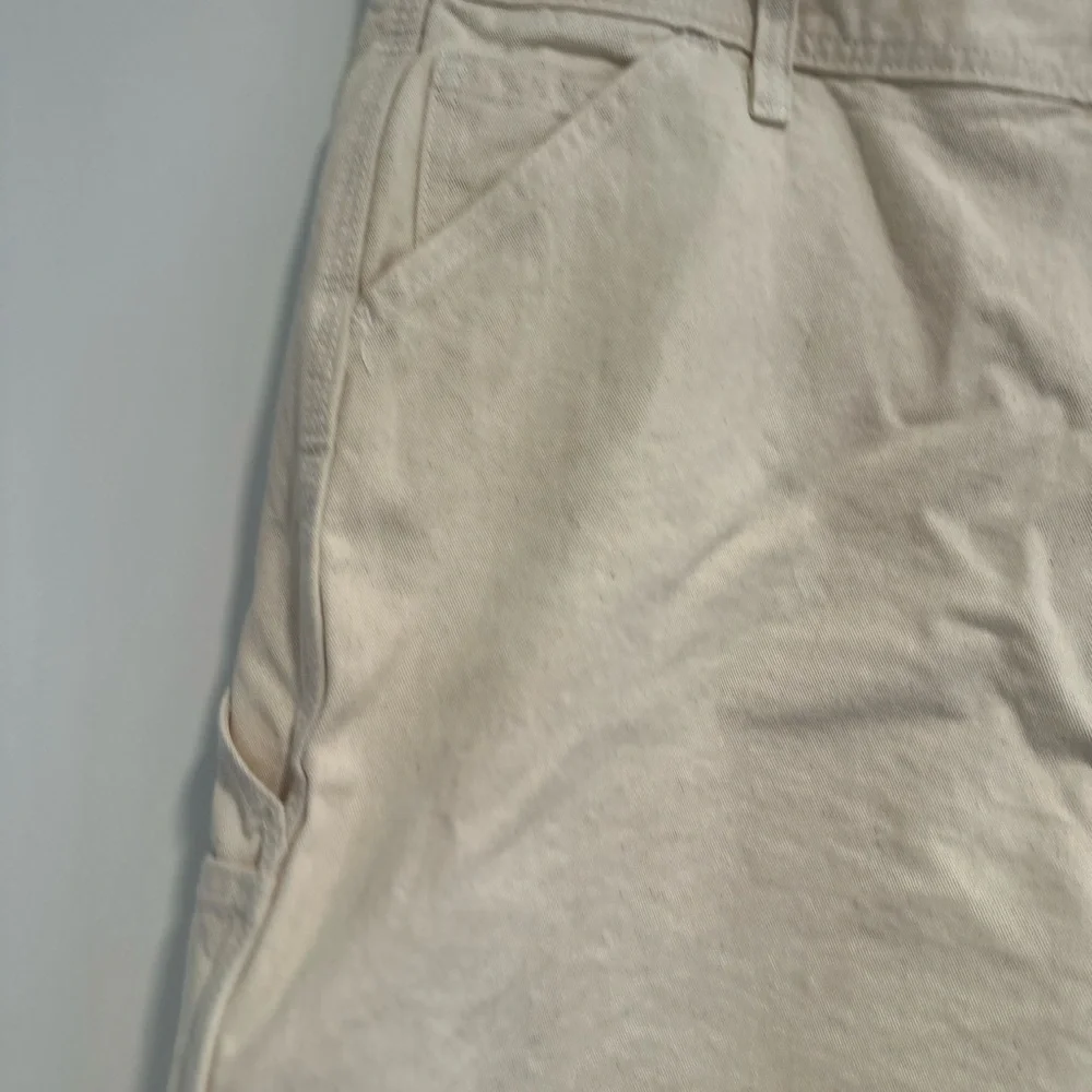 EUC Vintage 90s Caboose Sz: 40 Cream Canvas Carpenter Workwear Cargo Shorts.